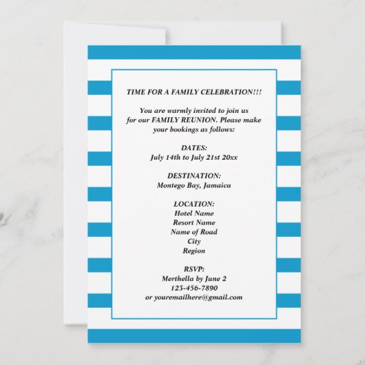 Gezinsherenigingszomervakantie Kaart (Achterkant)