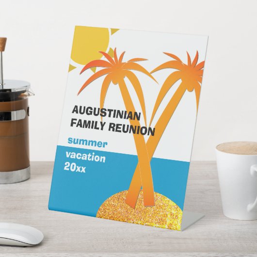 Gezinsherenigingszomervakantie Reclamebord Met Voetstuk (Insitu)