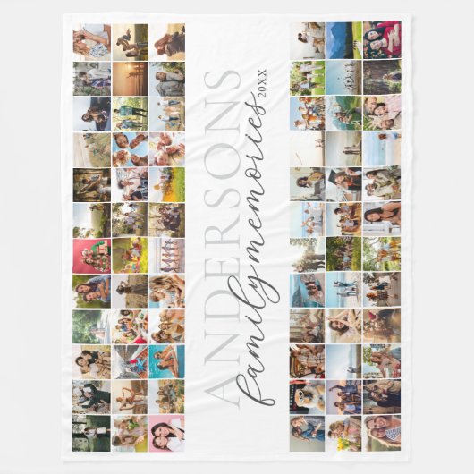 Gezinsherinneringen Gepersonaliseerde 72 Fotocolla Fleece Deken (Voorkant)