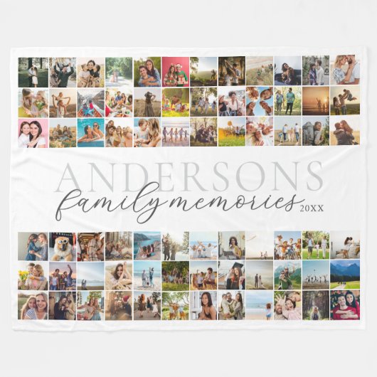 Gezinsherinneringen Gepersonaliseerde 72 Fotocolla Fleece Deken (Voorkant (Horizontaal))