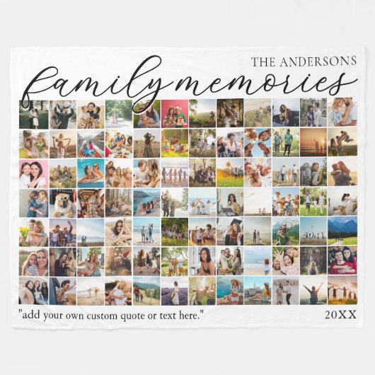 Gezinsherinneringen Gepersonaliseerde 84 Fotocolla Fleece Deken (Voorkant (Horizontaal))