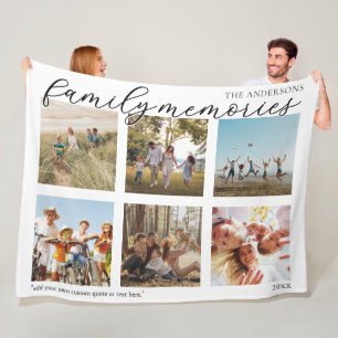 Gezinsherinneringen Gepersonaliseerde fotocollage Fleece Deken