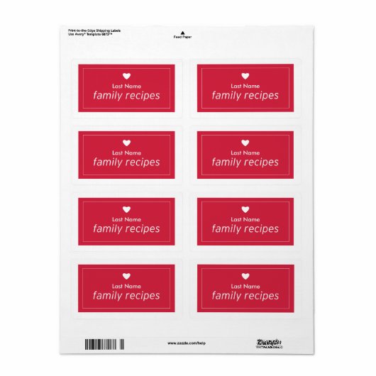 Gezinsherwinning Etiket (Full Sheet)