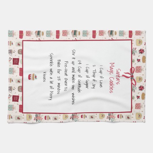 Gezinsherwinning kerst keepomwille theedoek (Horizontaal)