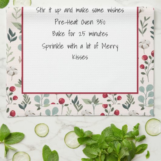 Gezinsherwinning kerst keepomwille theedoek (Gevouwen)