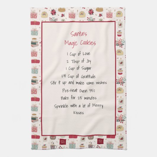 Gezinsherwinning kerst keepomwille theedoek (Verticaal)