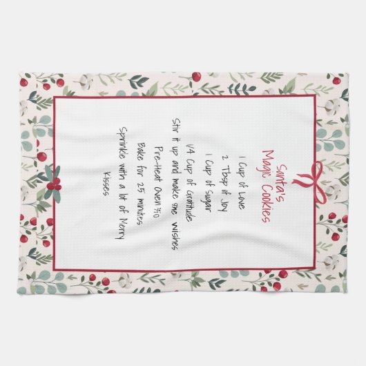 Gezinsherwinning kerst keepomwille theedoek (Horizontaal)