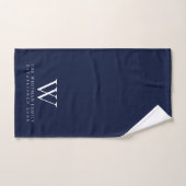 Gezinshuis Monogram Elegant Navy Handdoek (Handdoek)