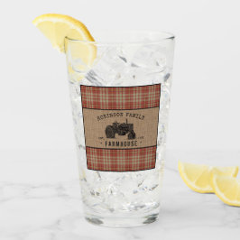 Gezinshuis Rustic Tractor Red Play Burlap Glas