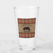 Gezinshuis Rustic Tractor Red Play Burlap Glas (Voorkant)