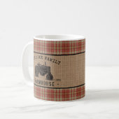 Gezinshuis Rustic Tractor Red Play Burlap Koffiemok (Voorkant links)