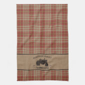 Gezinshuis Rustic Tractor Red Play Burlap Theedoek (Verticaal)
