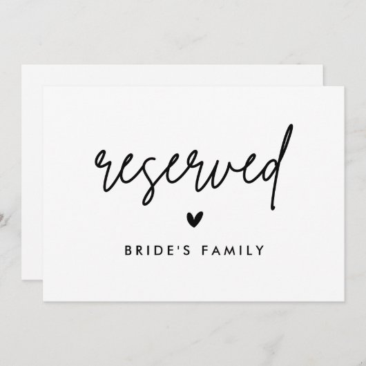 Gezinshuwelijk van de moderne Bride gereserveerd t Aankondiging (Voorkant / Achterkant)