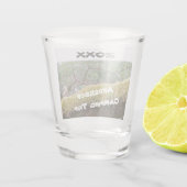 Gezinskampeertocht Rusticale buitenvacantie Shot Glas (Achterkant)