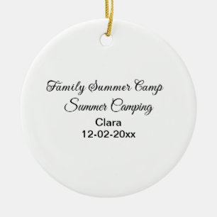 Gezinskampeeruitstap aangepaste naam datumZomer Keramisch Ornament
