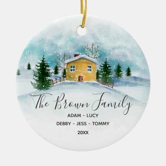 Gezinskersthuis Keramisch Ornament (Voorkant)