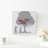 gezinsklok vierkante klok (Huis)