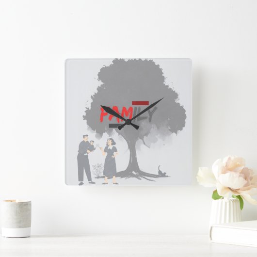 gezinsklok vierkante klok (Huis)