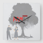 gezinsklok vierkante klok (Voorkant)