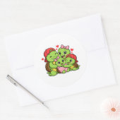 Gezinsknuffel Ronde Sticker (Envelop)