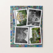 Gezinsleden 4 x aangepaste foto's op glazen tegels legpuzzel (Verticaal)