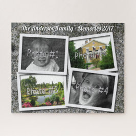 Gezinsleden 4 x aangepaste foto's op Granite Rock Legpuzzel