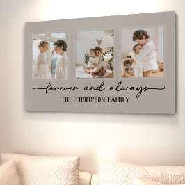 Gezinsleden Greige Custom Photo Collage Wall Canvas Afdruk