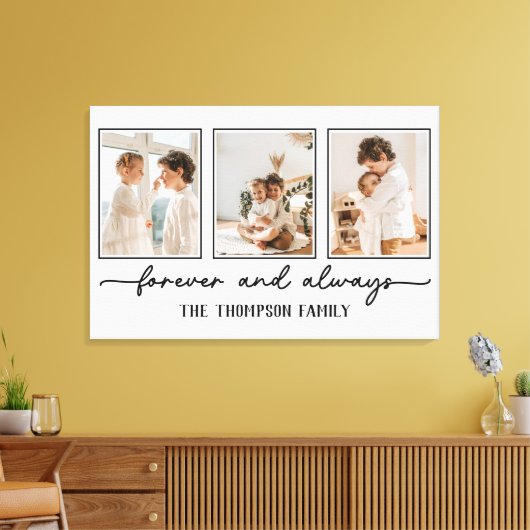 Gezinsleden Grijze Aangepaste foto-inkuilwand Canvas Afdruk (Insitu (Woonkamer))