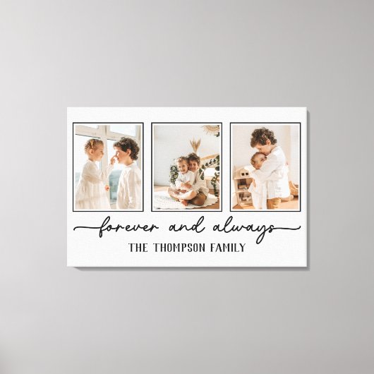 Gezinsleden Grijze Aangepaste foto-inkuilwand Canvas Afdruk (Voorkant)