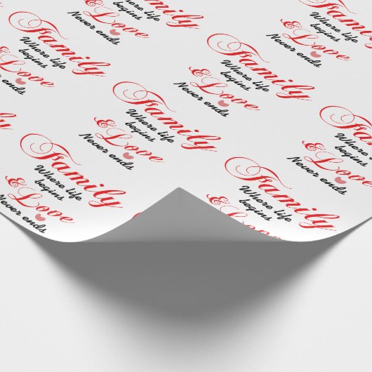 Gezinsleven en liefde cadeaupapier (Hoek)