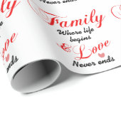 Gezinsleven en liefde cadeaupapier (Rol Hoek)