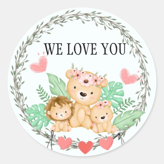 Gezinsliefde Ronde Sticker (Voorkant)