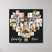 Gezinsliefdeshart gevormd 36 Foto Collage Canvas Afdruk (Voorkant)