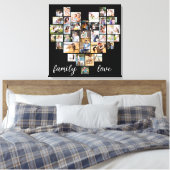 Gezinsliefdeshart gevormd 36 Foto Collage Canvas Afdruk (Insitu (Slaapkamer))