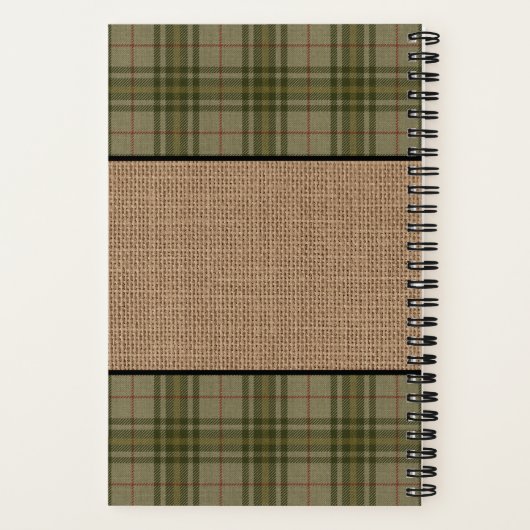 Gezinsmaakeien Bomen Pset Burlap Mini Recipe Notitieboek (Achterkant)