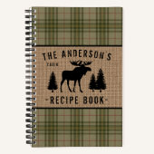 Gezinsmaakeien Bomen Pset Burlap Mini Recipe Notitieboek (Voorkant)