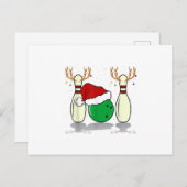 gezinsmatching kerst bowlen kerstman feestdagenkaart (Voorkant / Achterkant)