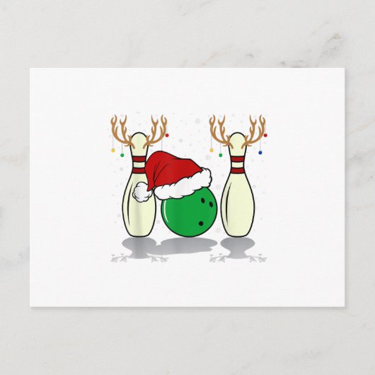 gezinsmatching kerst bowlen kerstman feestdagenkaart (Voorkant)