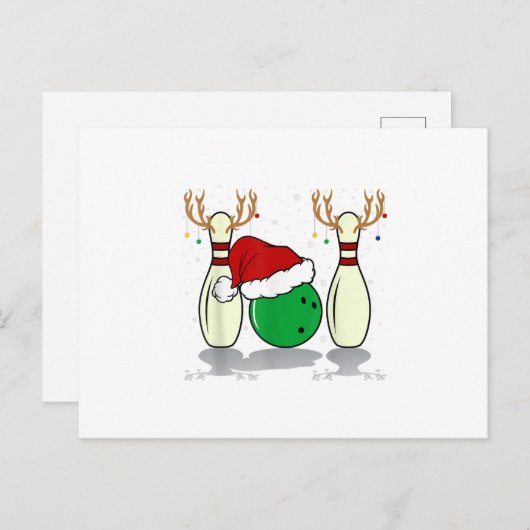 gezinsmatching kerstbowling santa kerstmis feestdagenkaart (Voorkant / Achterkant)