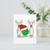 gezinsmatching kerstbowling santa xmas kaart (Staand voorkant)