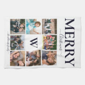 Gezinsmonogram Foto's met prettig kerstfeest Theedoek (Horizontaal)