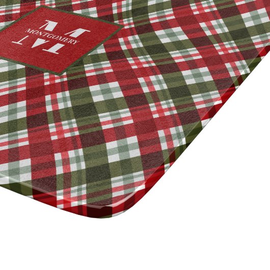 Gezinsmonogram kerstmis snijplank (Hoek)