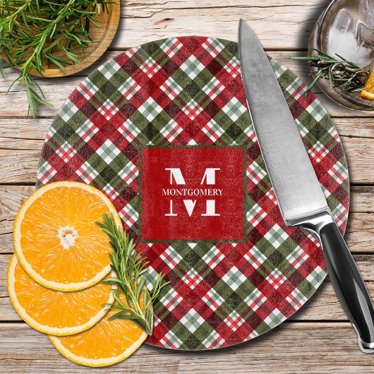 Gezinsmonogram kerstmis snijplank