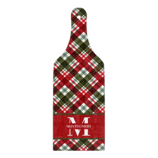 Gezinsmonogram kerstmis snijplank (Voorkant)