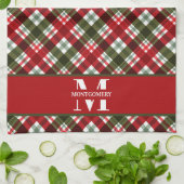 Gezinsmonogram kerstmis theedoek (Gevouwen)