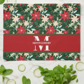 Gezinsmonogram kerstmis theedoek (Gevouwen)