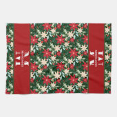 Gezinsmonogram kerstmis theedoek (Horizontaal)