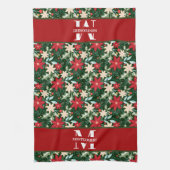 Gezinsmonogram kerstmis theedoek (Verticaal)