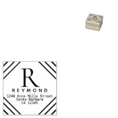 gezinsmonogram met retouradres rubberstempel (Gestempeld)