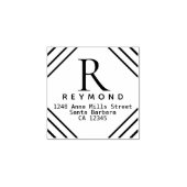 gezinsmonogram met retouradres rubberstempel (Afrduk)